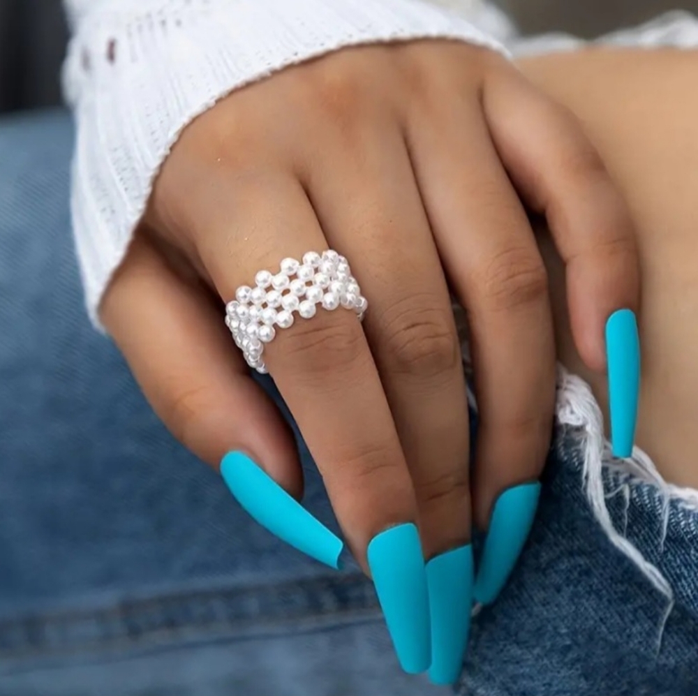 Faux pearl ring
